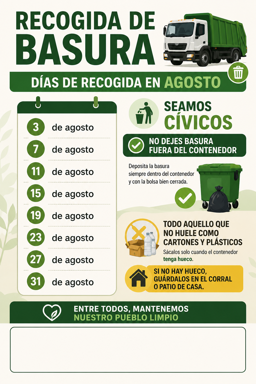 DIAS RECOGIDA BASURA
